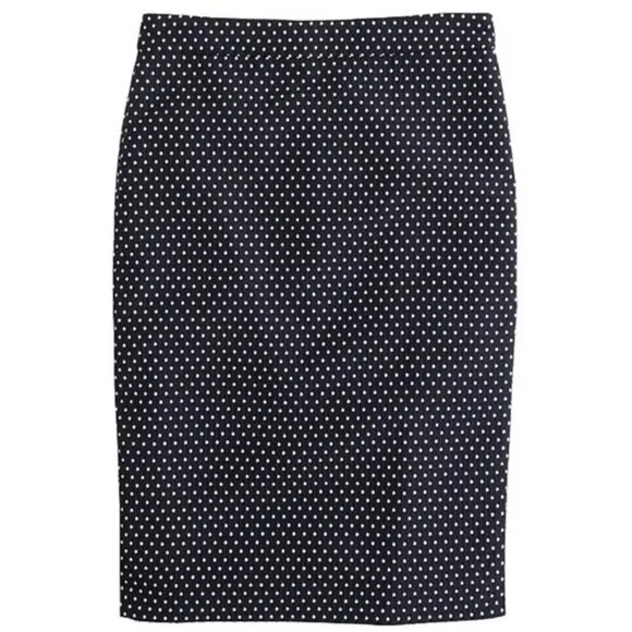 J. Crew Polka Dots No. 2 Pencil Skirt Sz 0