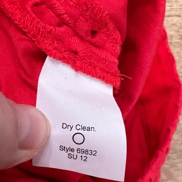 J. Crew Red No. 2 Pencil Eyelet Skirt size 8