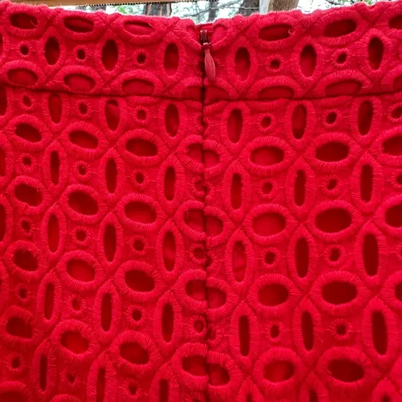 J. Crew Red No. 2 Pencil Eyelet Skirt size 8