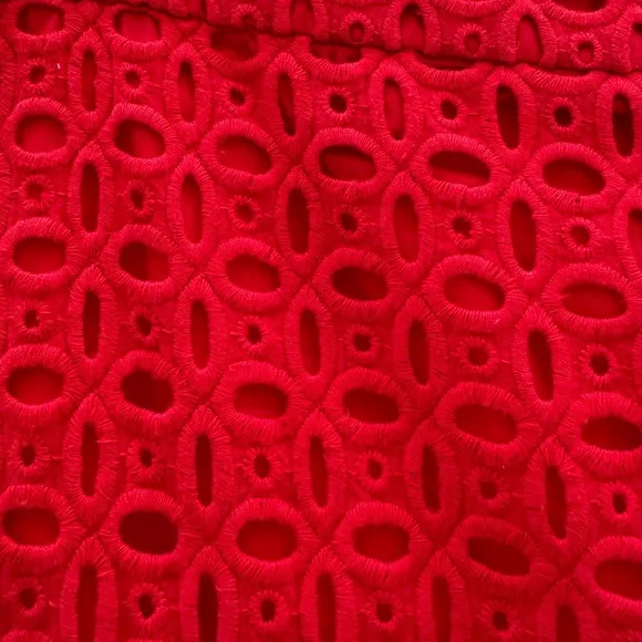 J. Crew Red No. 2 Pencil Eyelet Skirt size 8