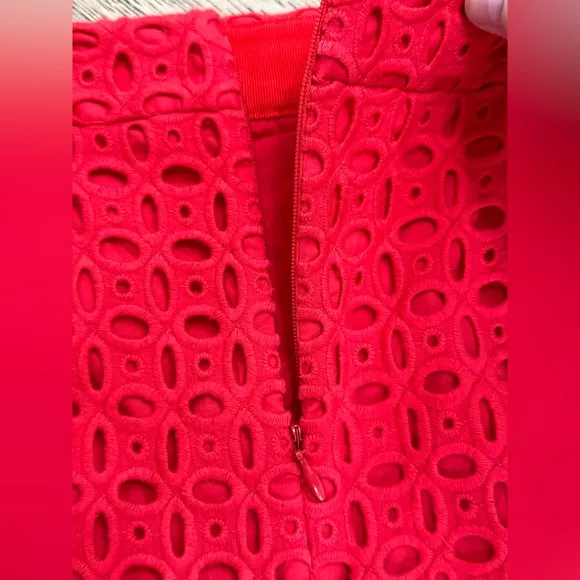 J. Crew Red No. 2 Pencil Eyelet Skirt size 8