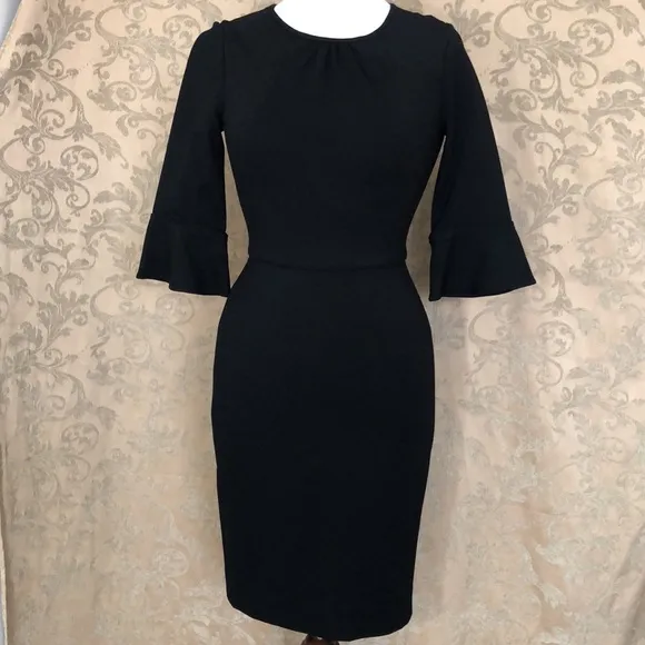 J. Crew Sheath Dress Ponte Black Size 00