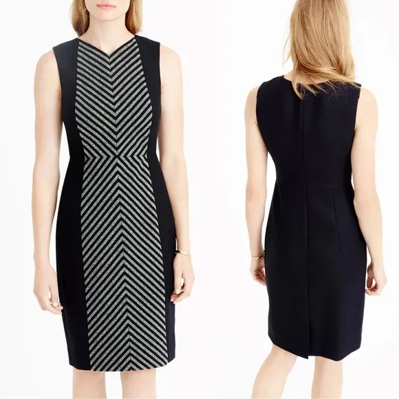 J. Crew stripe wool sheath dress sleeveless size 10