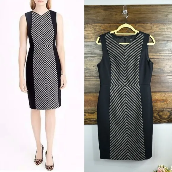 J. Crew stripe wool sheath dress sleeveless size 10