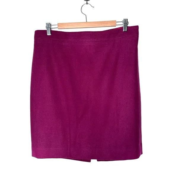 J. Crew | The Pencil Skirt Double Serge Wool Burgundy Size 12