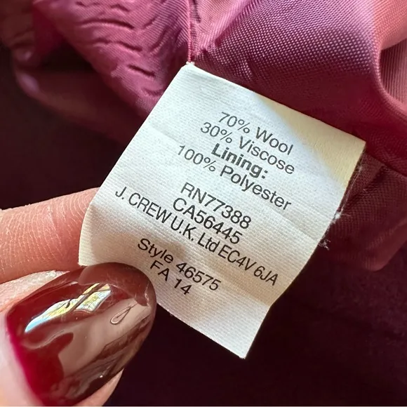 J. Crew | The Pencil Skirt Double Serge Wool Burgundy Size 12
