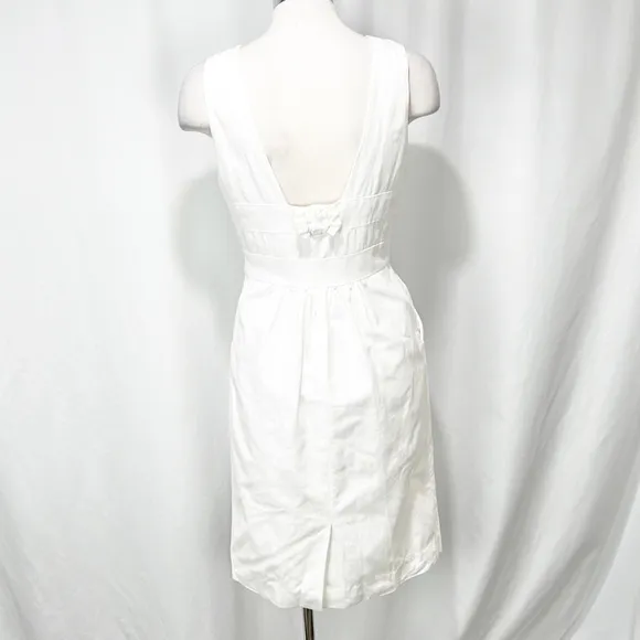 J. Crew White Back Bow Sheath Dress Size 2
