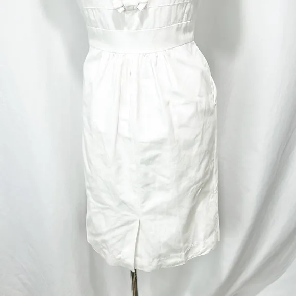 J. Crew White Back Bow Sheath Dress Size 2