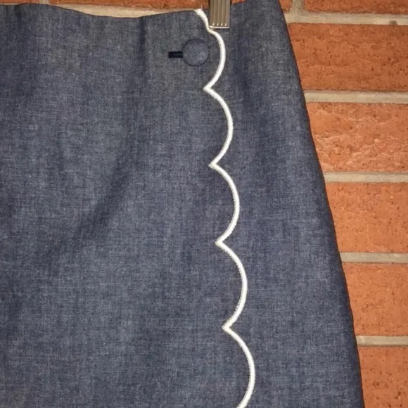 🪡J. CREW🪡SCALLOP TRIM COTTON MINI SKIRT🪡