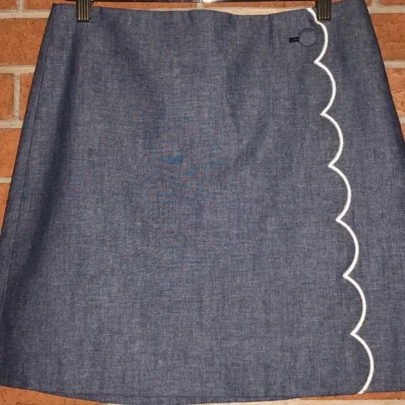 🪡J. CREW🪡SCALLOP TRIM COTTON MINI SKIRT🪡