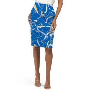 J. McLaughlin Thalia Nautical Blue Pencil Skirt Size Small
