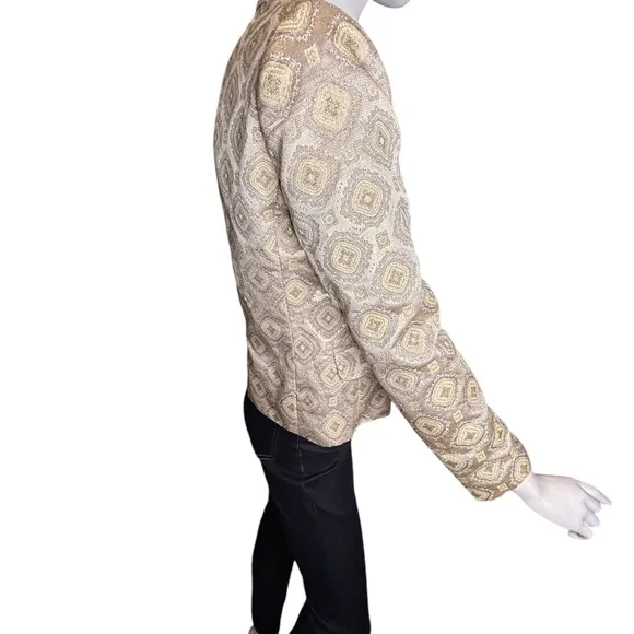 J.Crew Collection Metallic Blazer Jacket Silk Blend 2 Button Size 4