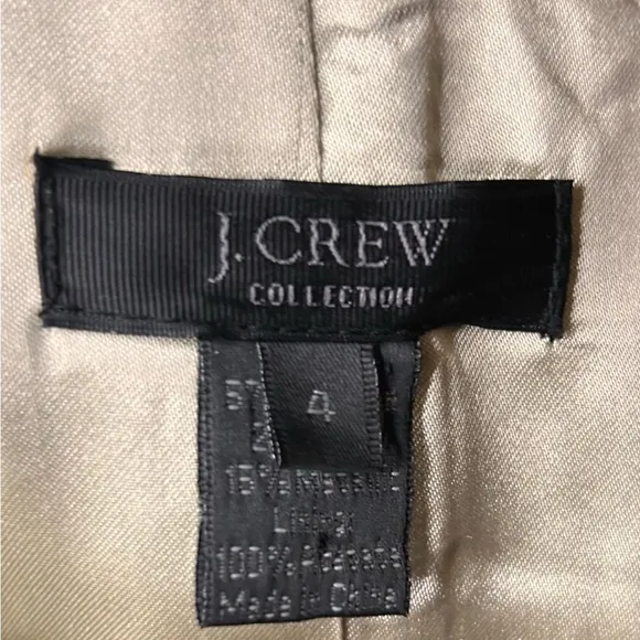 J.Crew Collection Metallic Blazer Jacket Silk Blend 2 Button Size 4