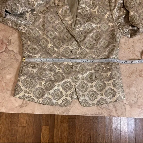 J.Crew Collection Metallic Blazer Jacket Silk Blend 2 Button Size 4