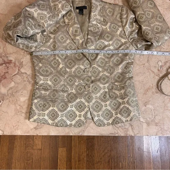 J.Crew Collection Metallic Blazer Jacket Silk Blend 2 Button Size 4