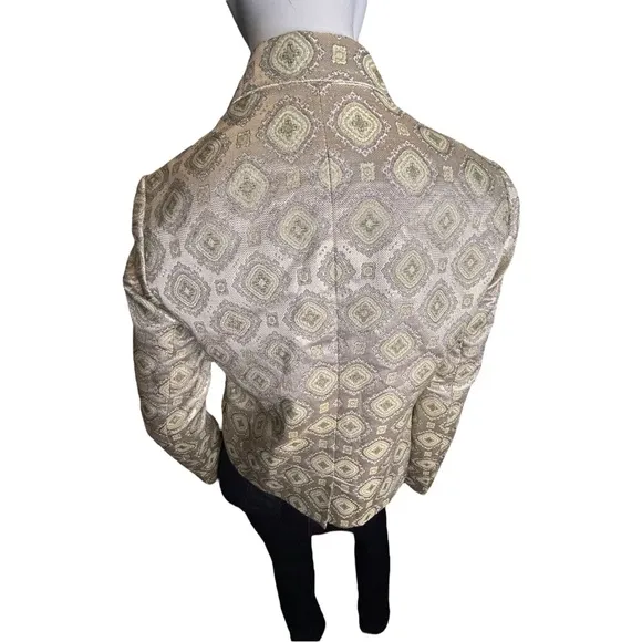 J.Crew Collection Metallic Blazer Jacket Silk Blend 2 Button Size 4