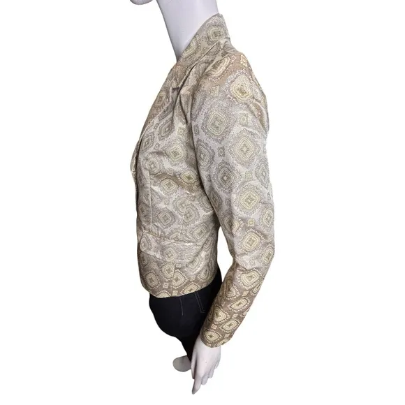J.Crew Collection Metallic Blazer Jacket Silk Blend 2 Button Size 4