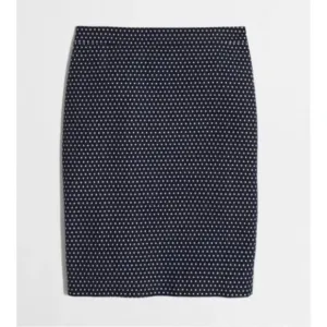 J.Crew Factory The Pencil in Navy Blue Jacquard Cotton Blend Skirt