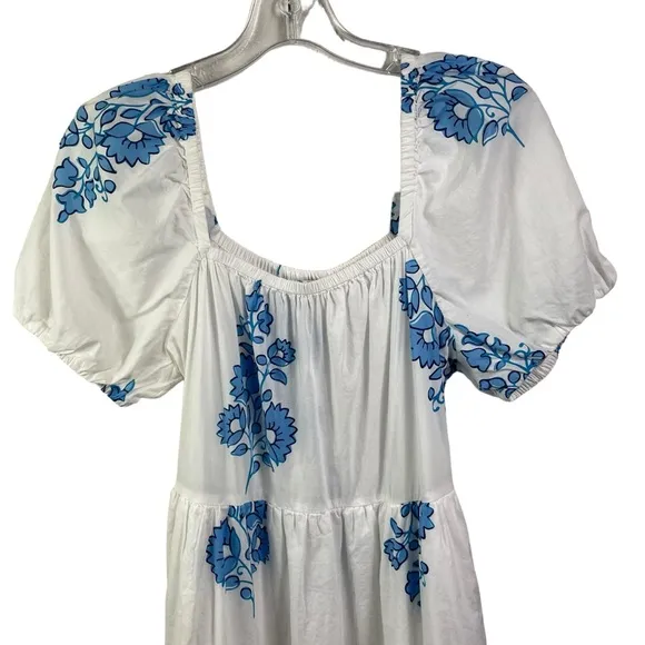 J.Crew Floral puff-sleeve tiered midi dress