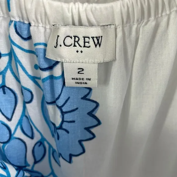 J.Crew Floral puff-sleeve tiered midi dress