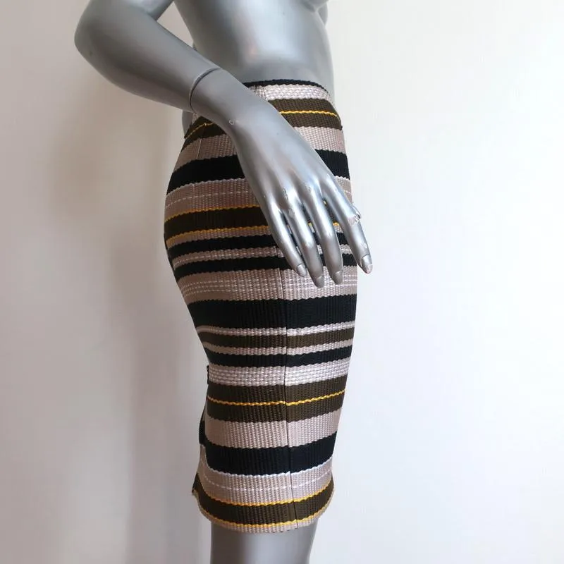 Jenni Kayne Pencil Skirt Multicolor Striped Tweed Size 2