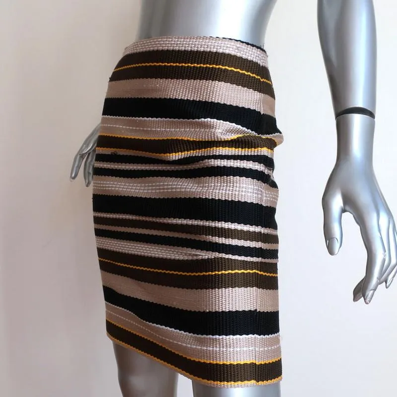 Jenni Kayne Pencil Skirt Multicolor Striped Tweed Size 2