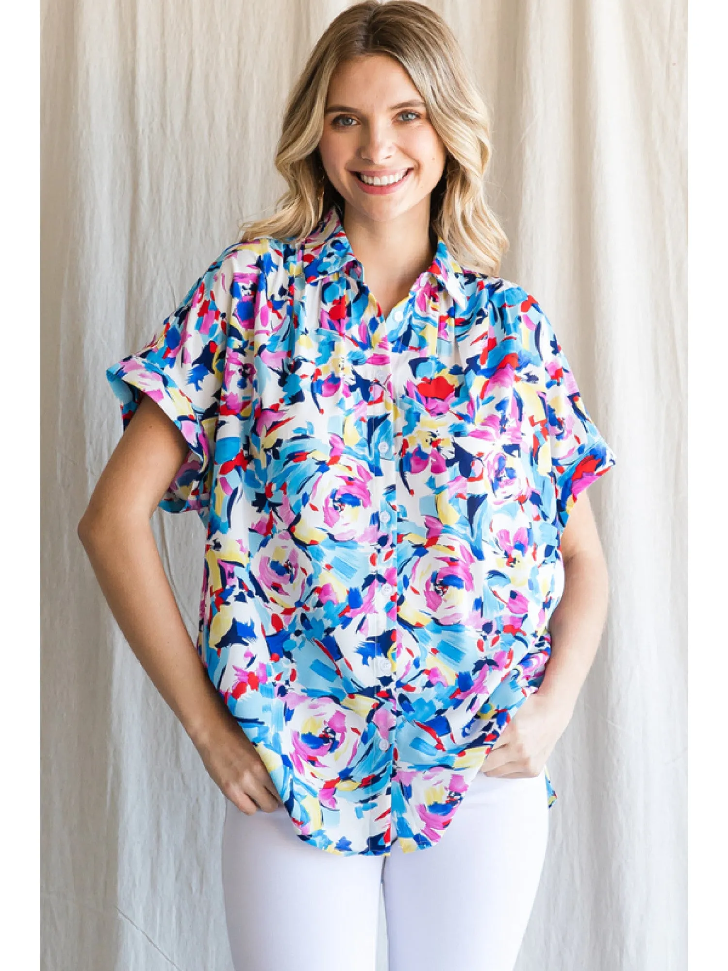 Jenny Collared Button Up Blouse