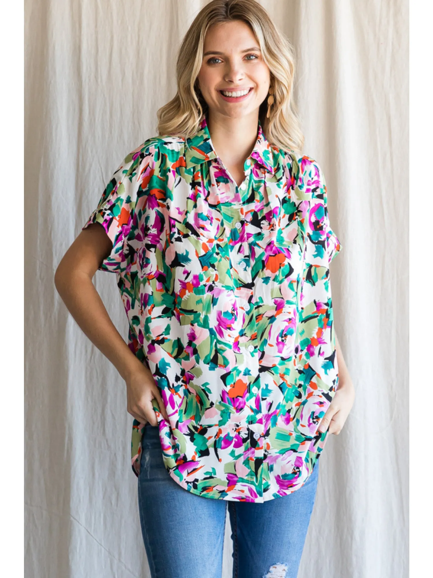 Jenny Collared Button Up Blouse