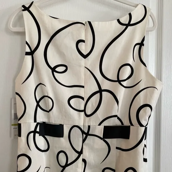 Jessica Howard black and ivory dress with black ribbon size 14 NWT