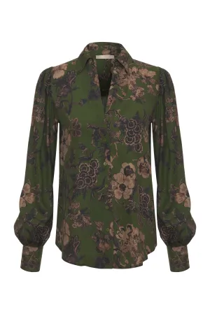 Jocelyn Print Shirt Sage Botanical
