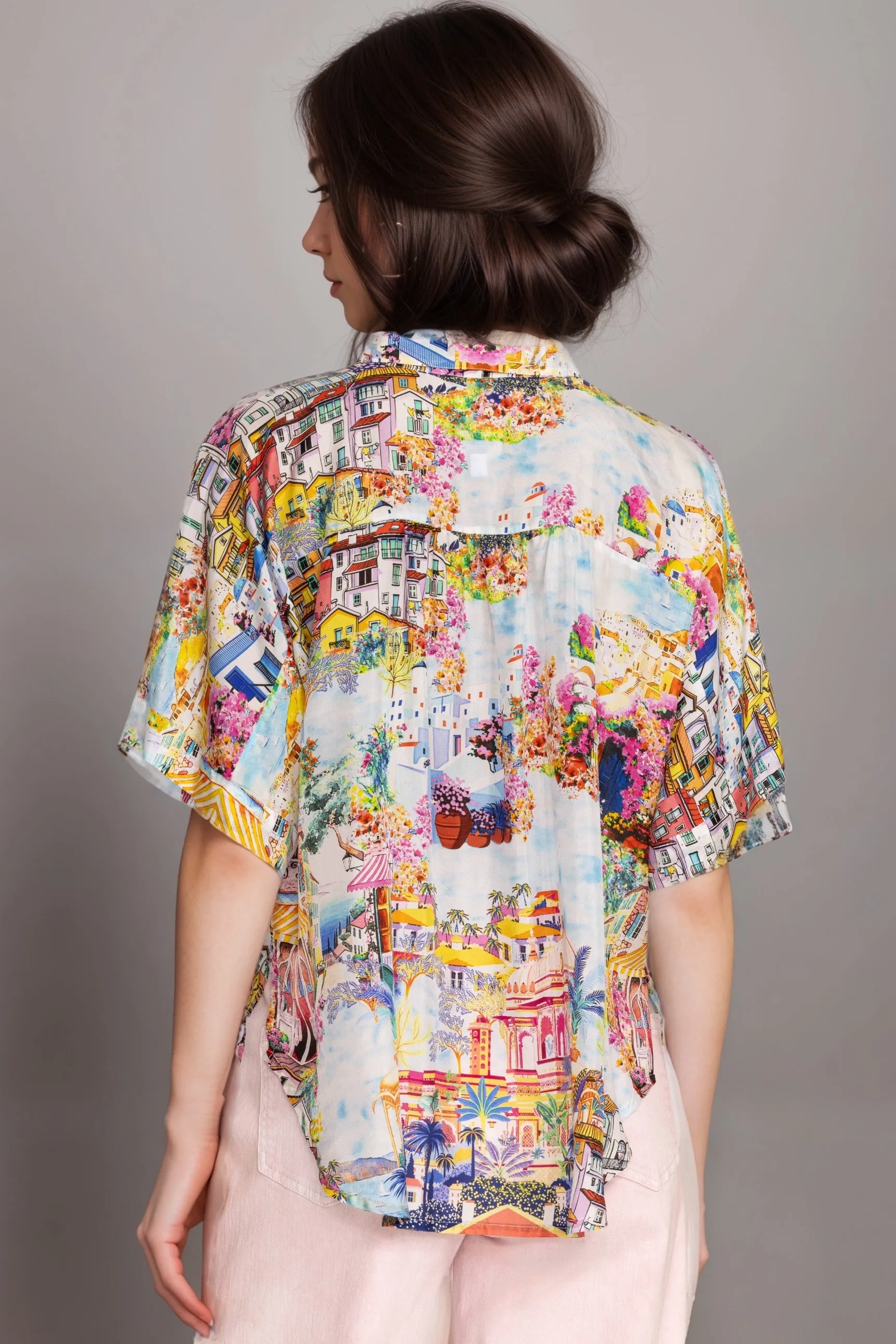 Johnny Was Lynn Silk Button Up Blouse C13824B5