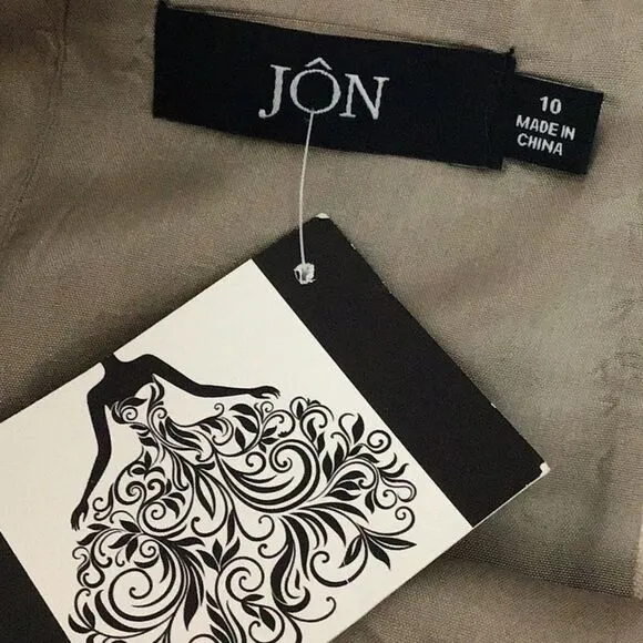 JON. Cream pencil skirt w/ silver floral detail 10