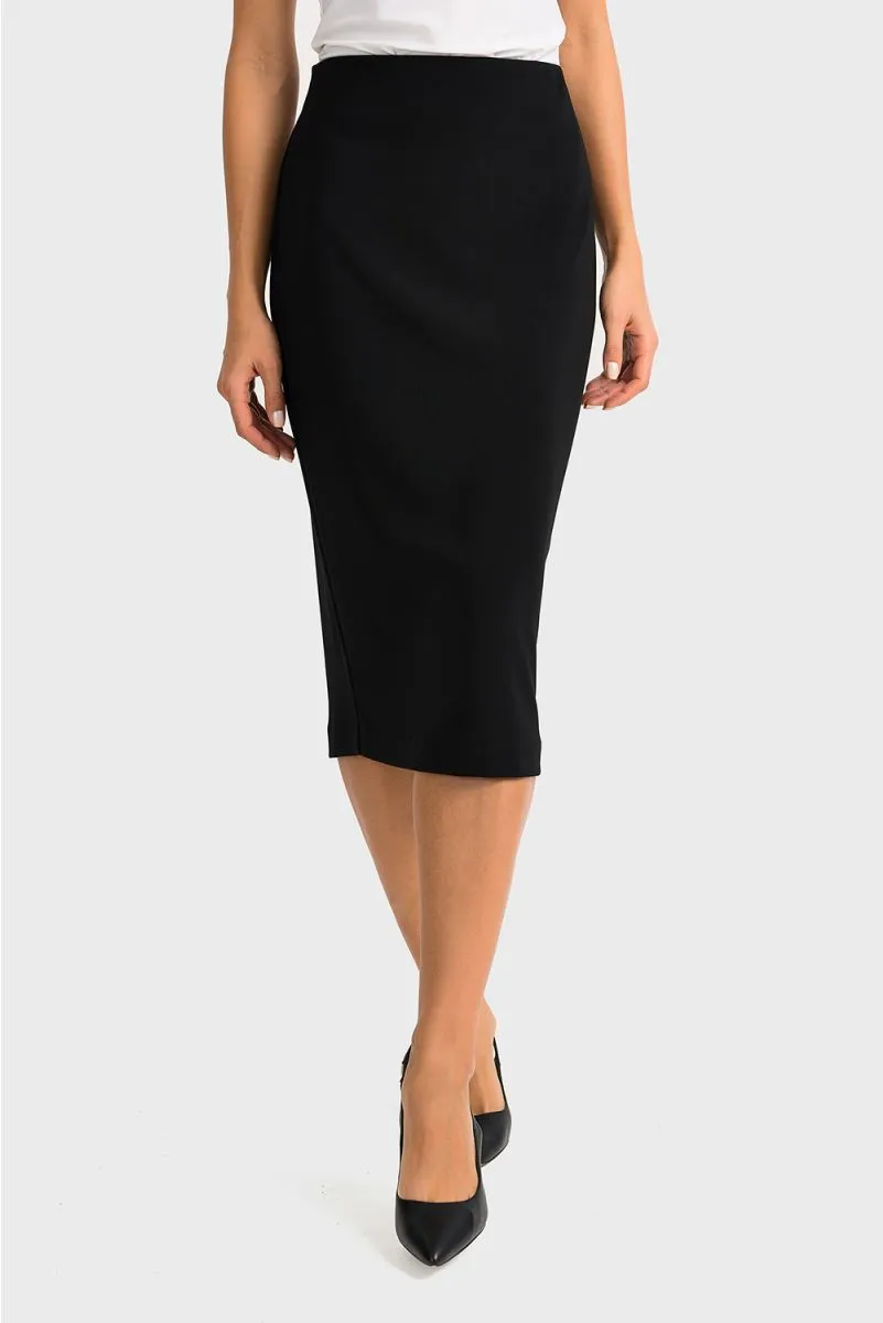 Joseph Ribkoff Back Slit Pull On Knee-Length Pencil Skirt 163083 VIP