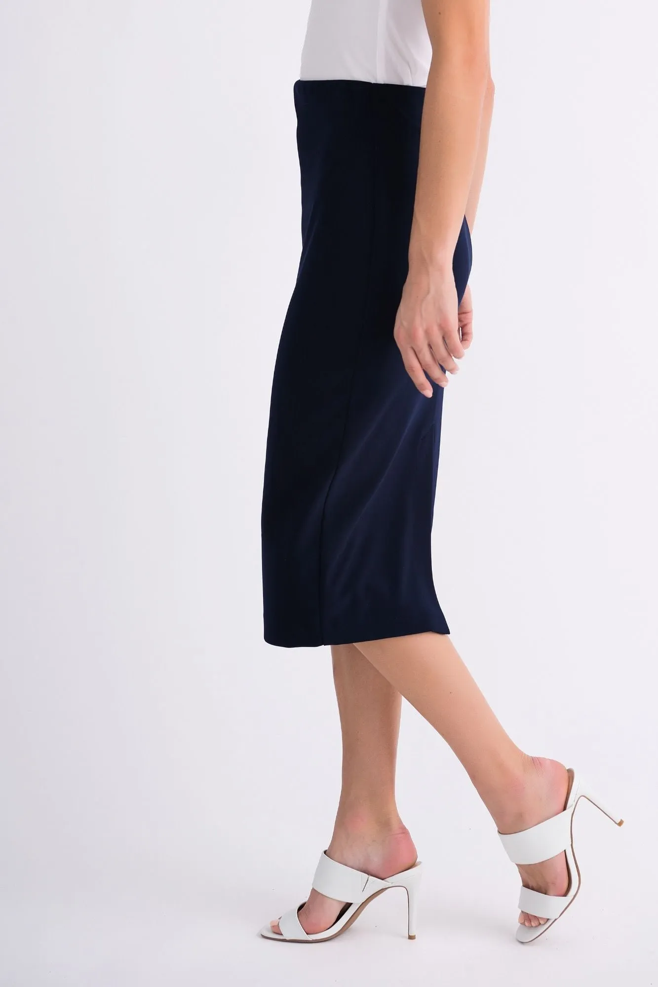 Joseph Ribkoff Back Slit Pull On Knee-Length Pencil Skirt 163083 VIP