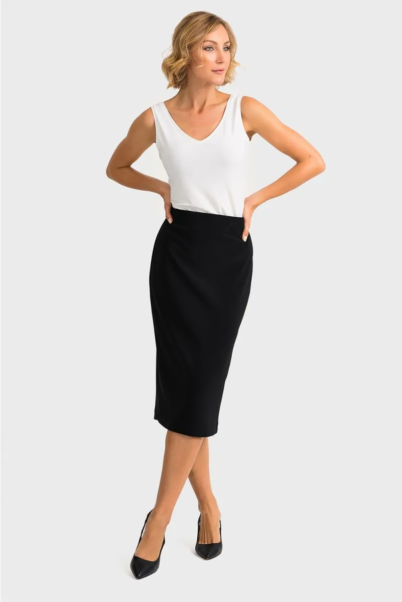 Joseph Ribkoff Back Slit Pull On Knee-Length Pencil Skirt 163083 VIP