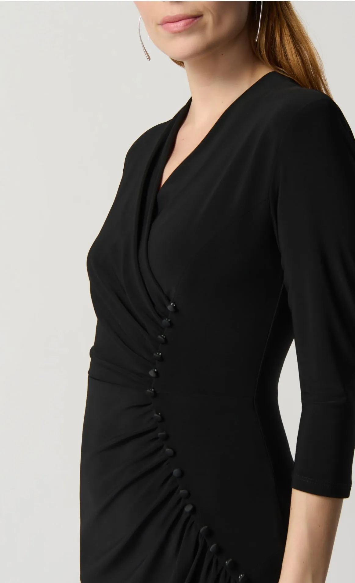 Joseph Ribkoff Silky Knit Sheath Dress With Front Pleats