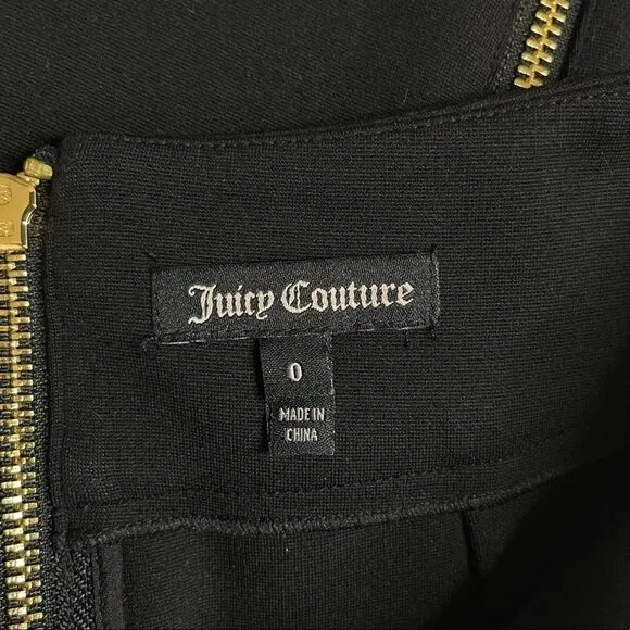 Juicy Couture Black Bodycon Zipper Skirt Size 0