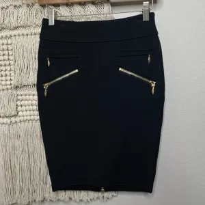 Juicy Couture Black Bodycon Zipper Skirt Size 0