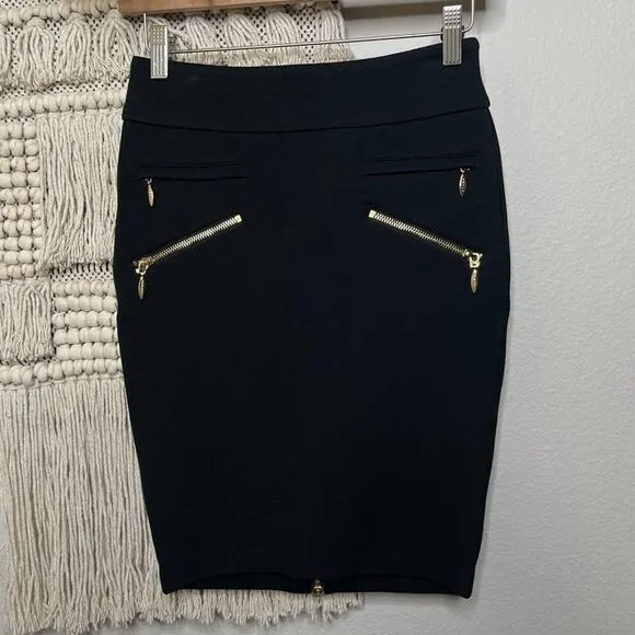Juicy Couture Black Bodycon Zipper Skirt Size 0