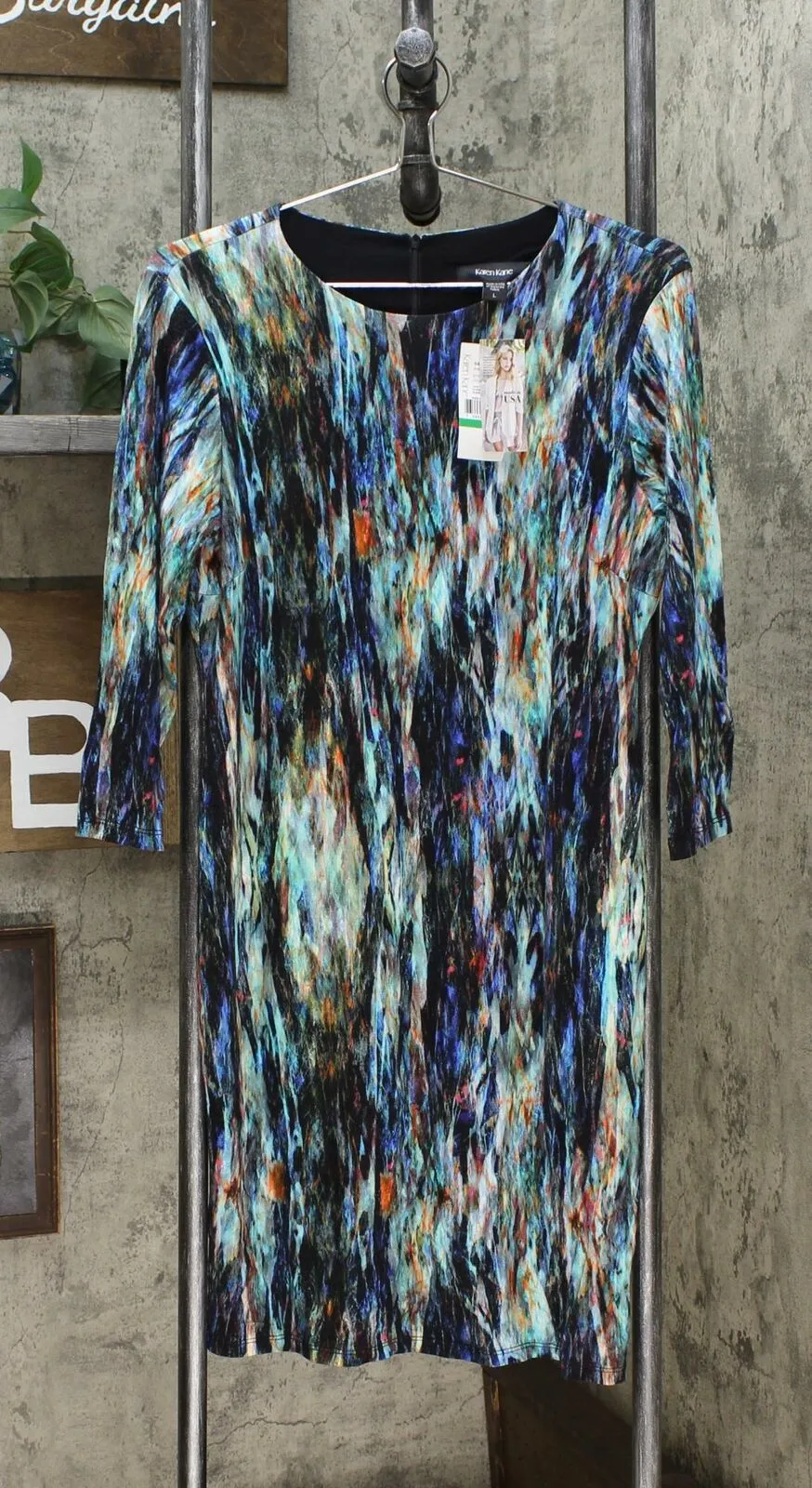Karen Kane Women's 3/4 Sleeve Printed Sheath Dress