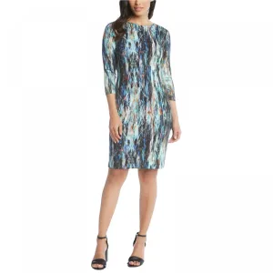 Karen Kane Women's 3/4 Sleeve Printed Sheath Dress