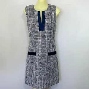 Karl Lagerfeld Paris Dress Sheath Blue/White Tweed NWOT Sz 4