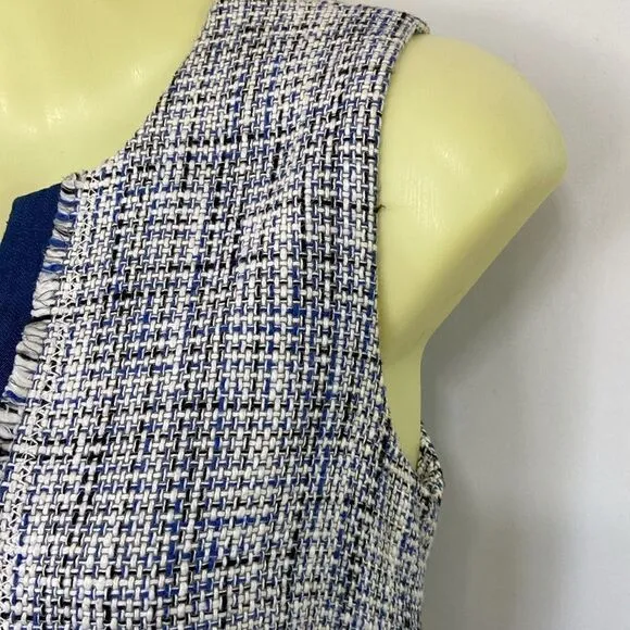 Karl Lagerfeld Paris Dress Sheath Blue/White Tweed NWOT Sz 4