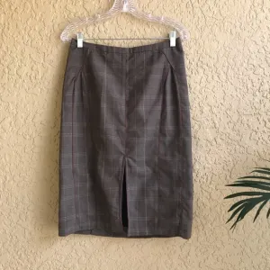 KAS Designs Front Slit Plaid Pencil Skirt NWT