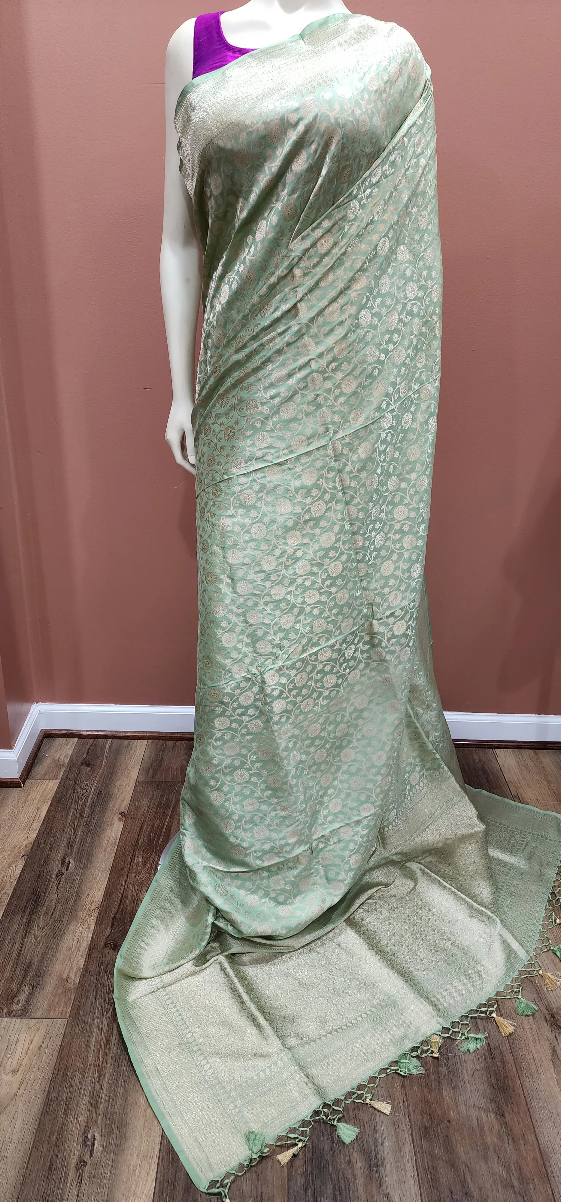 Katan Banaras Saree W/Custom Blouse
