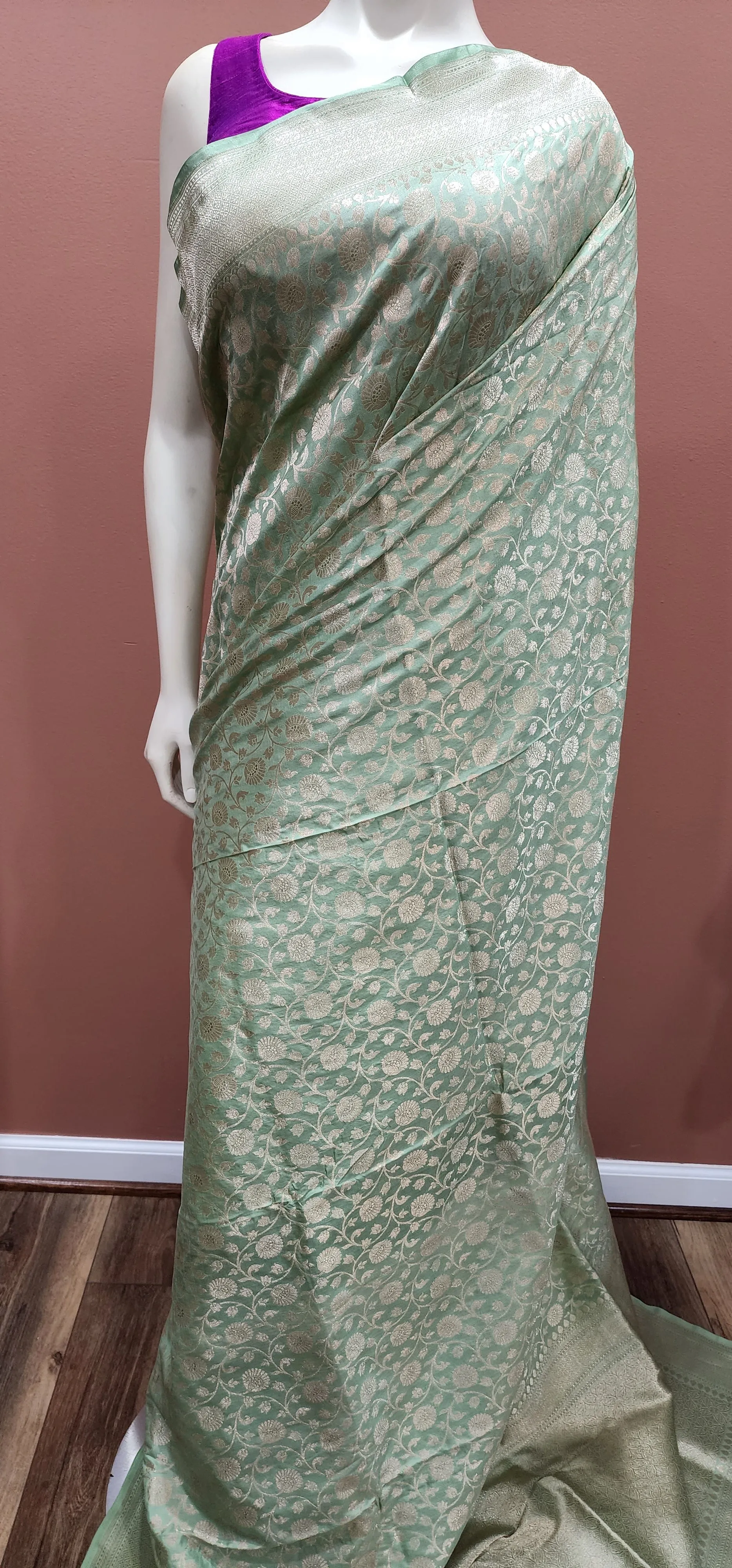 Katan Banaras Saree W/Custom Blouse