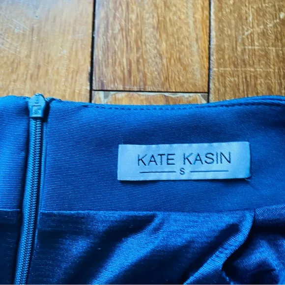 KATE KASIN Blue Knot Side Faux Wrap Pencil Skirt