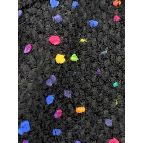 Kate Spade Black Wool Blend Tweed Pencil Skirt Multi Color Pop Speckle sz 10