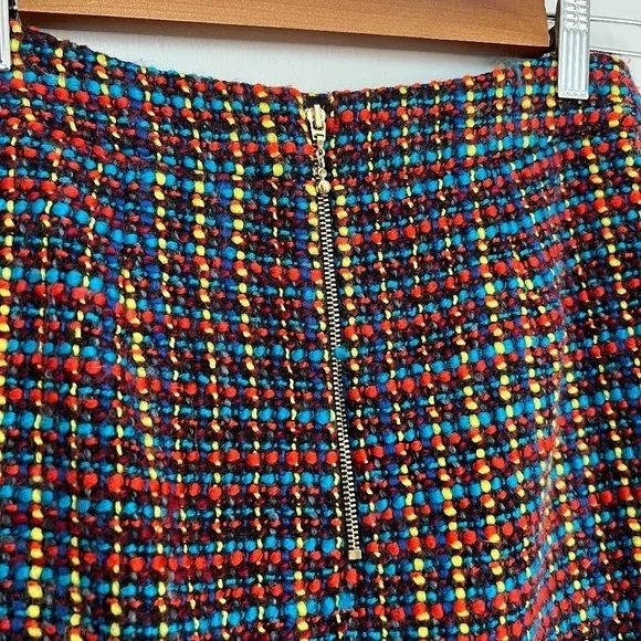KATE SPADE Judy Wool Tweed Multicolor Classic High Waist Pencil Skirt 00
