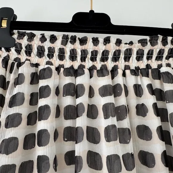 Kate Spade pink black and white knee length silk skirt.